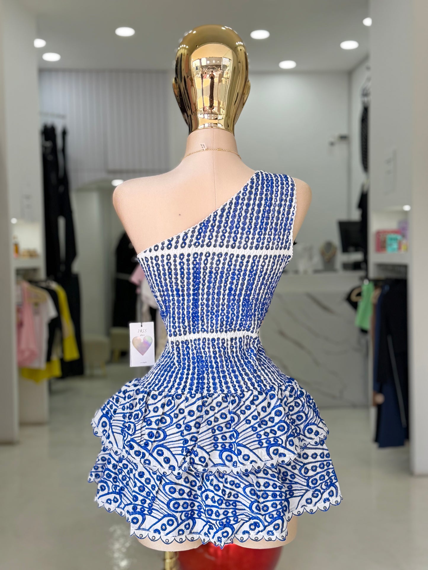 Vestido azul olanes
