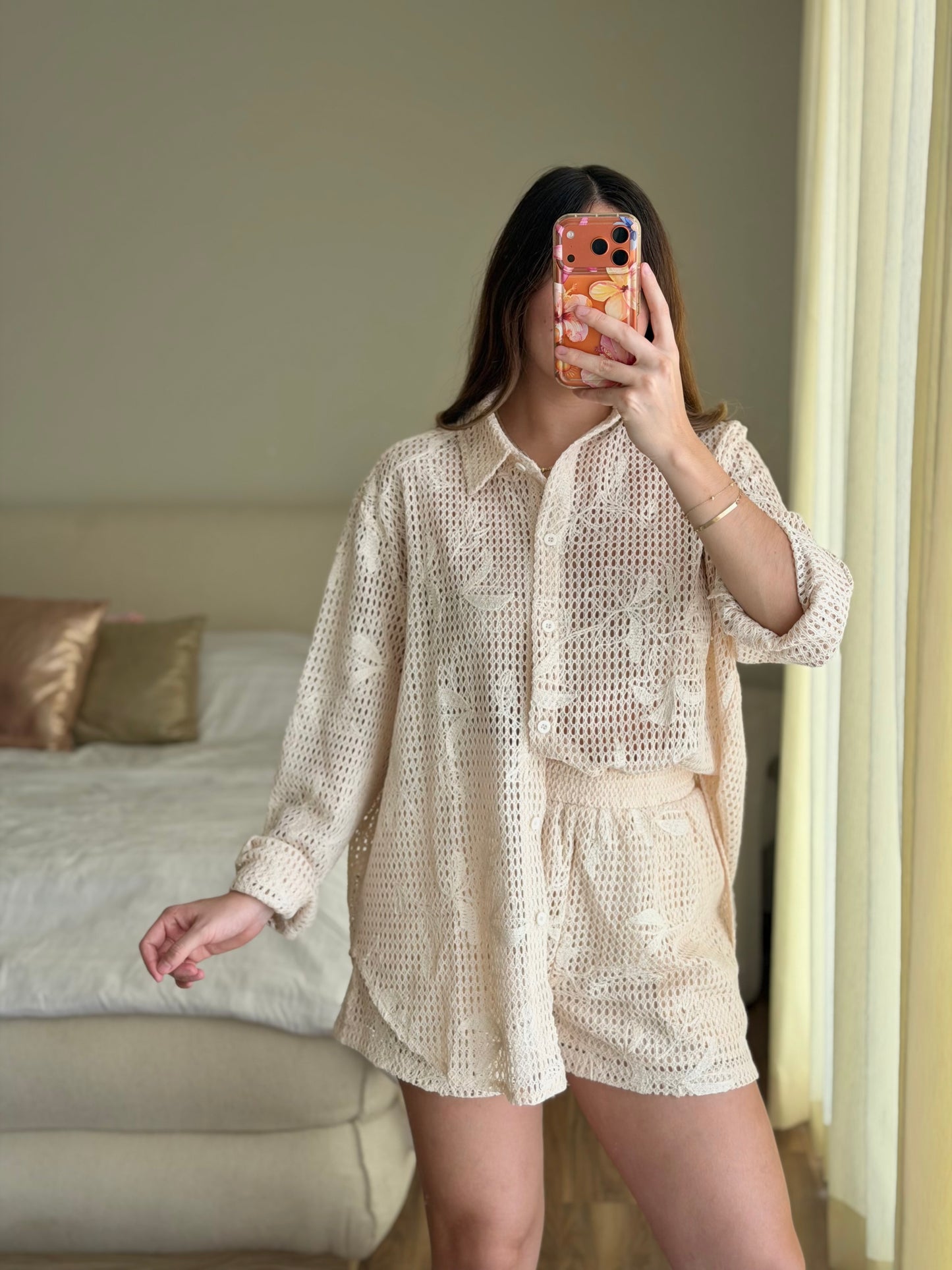 Conjunto beige de punto