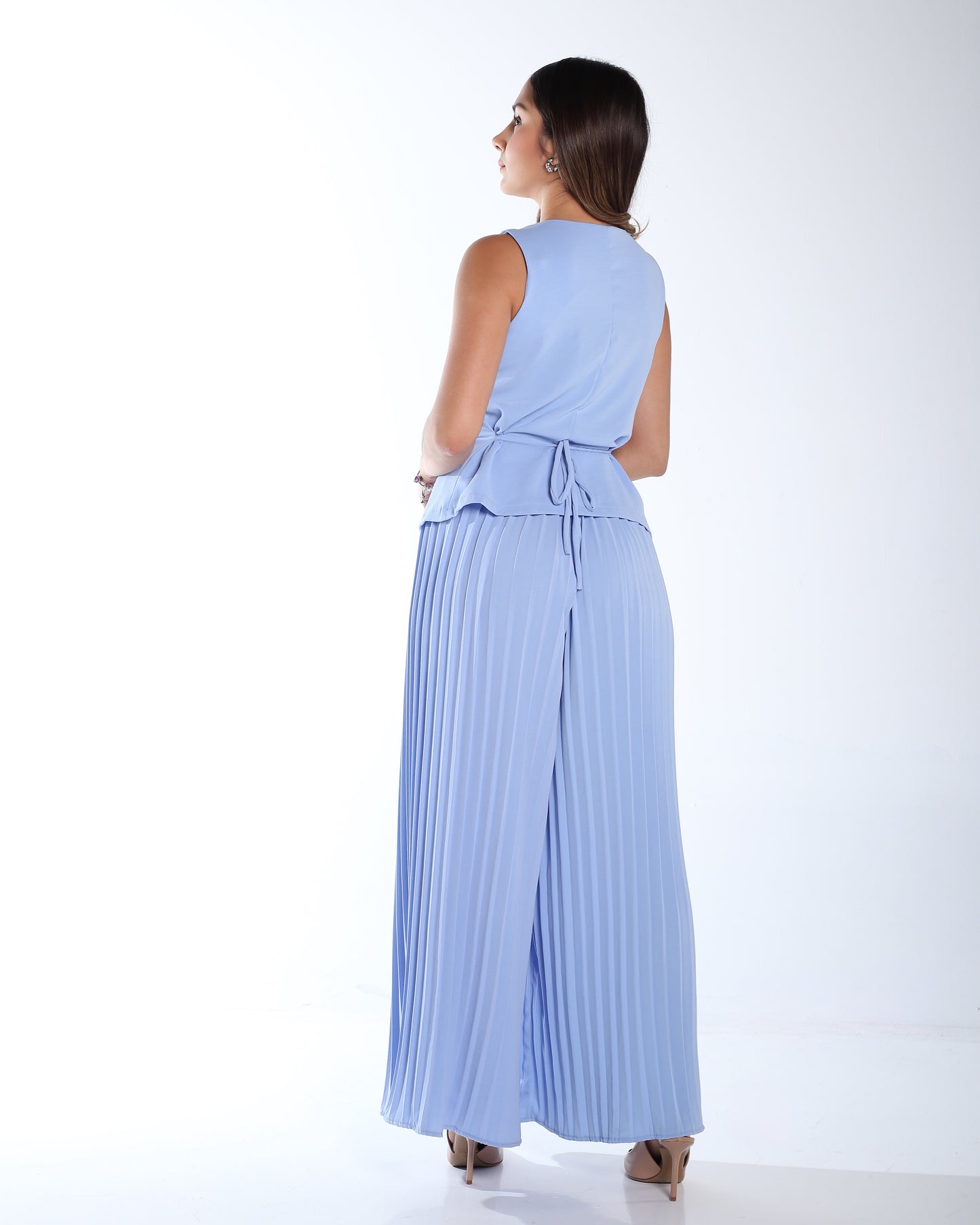 Conjunto Azul plisado
