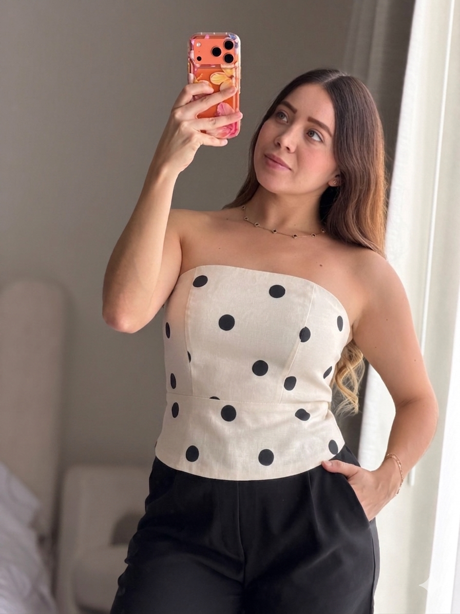 Blusa straple bolitas
