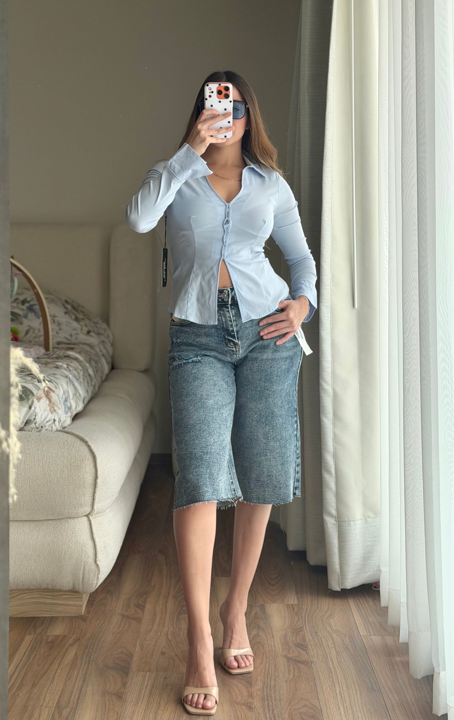 Blusa azul cielo