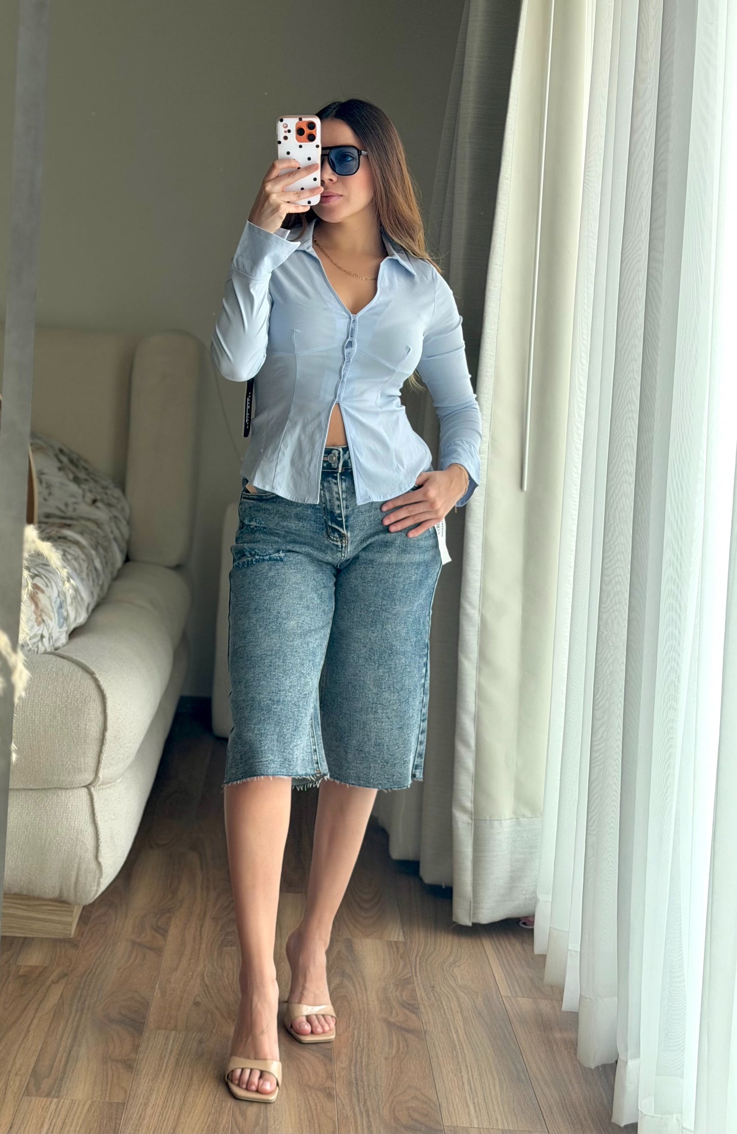 Blusa azul cielo