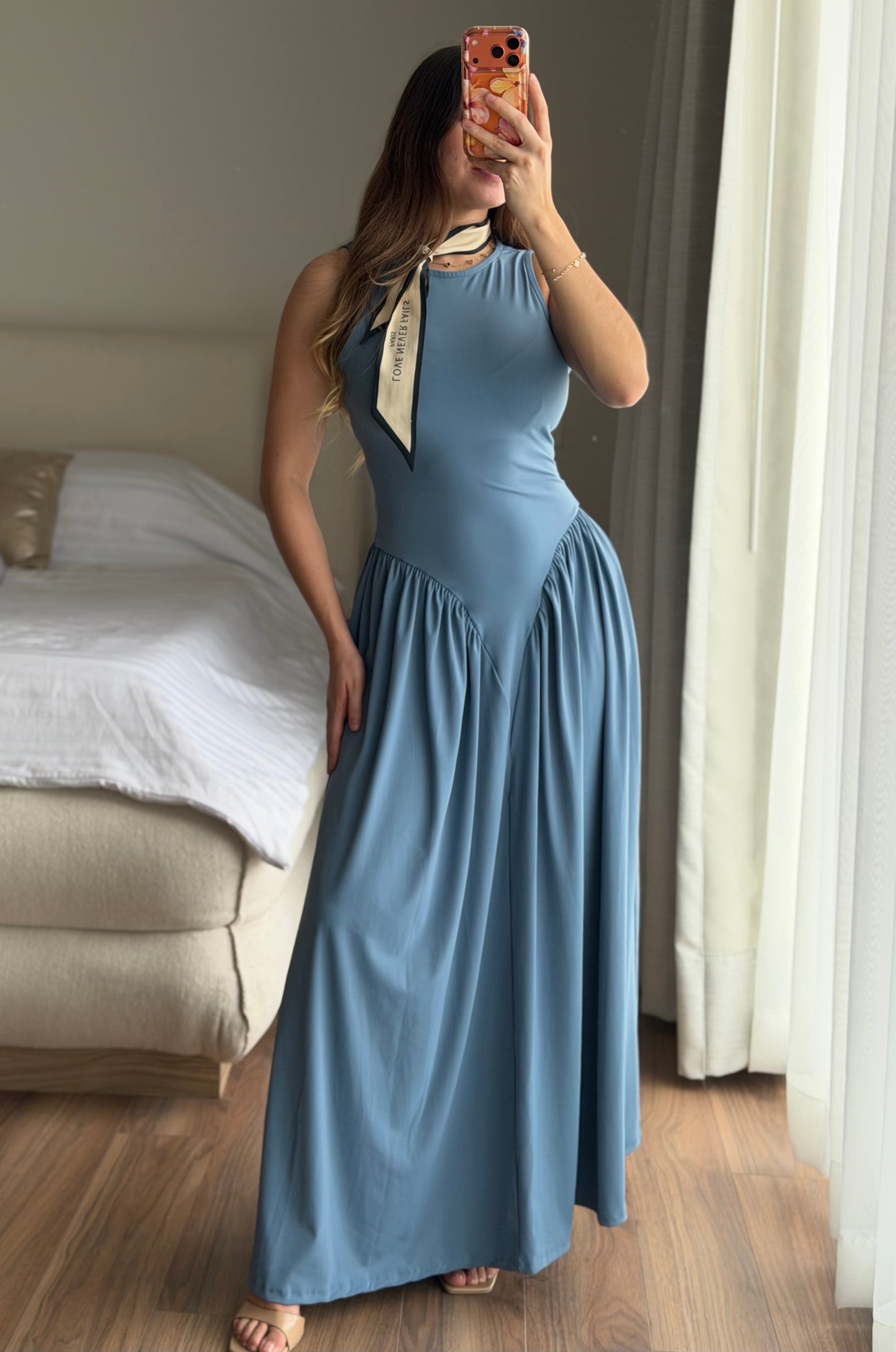 Vestido largo azul