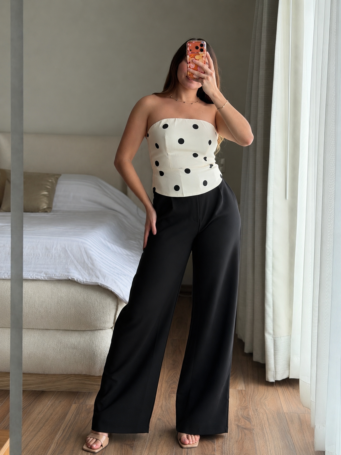Blusa straple bolitas