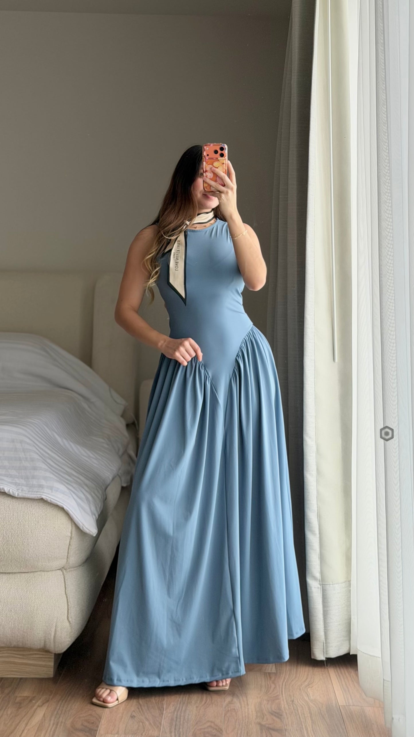 Vestido largo azul